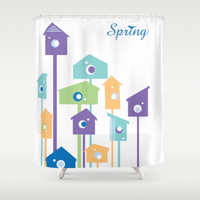 Birdhouse Shower Curtain By Pef Vl Society6 Birdhouse Shower Curtain