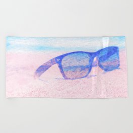 beach glasses impressionism painted realistic still life Beach Towel