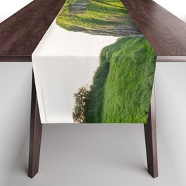 Great Britain Photography - Beautiful Green Landscape By The Sea Table Runner
