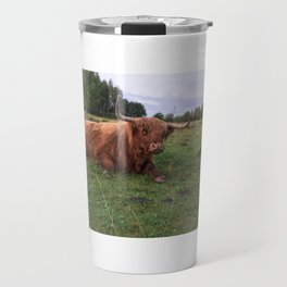 Fluffy Highland Cattle Cow 1187 Travel Mug