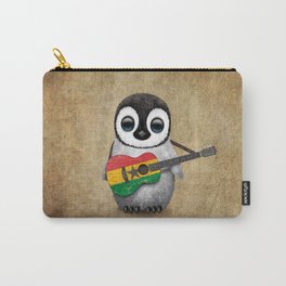 Baby Penguin Playing Ghana Flag Acoustic Guitar Carry-All Pouch