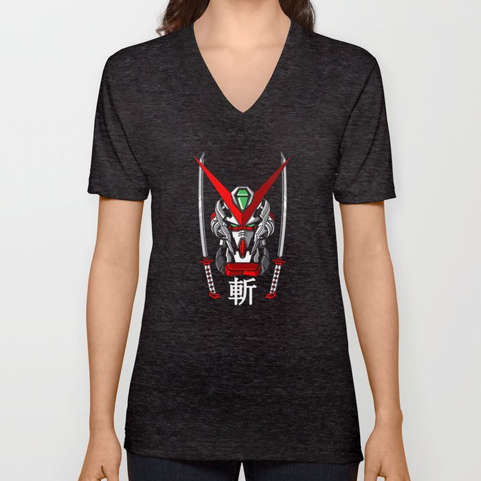 Gundam Astray Red Frame V Neck T Shirt