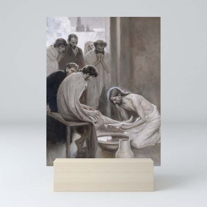 Albert Edelfelt - Jesus Washing Feet of Disciples Mini Art Print