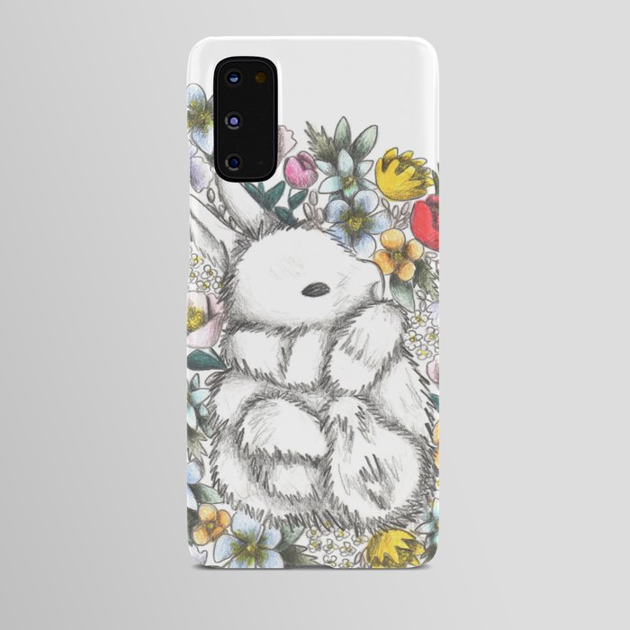 Bunny in the midst of Flowers Android Case