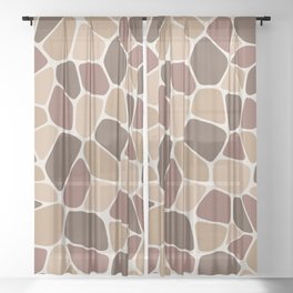 Abstract Shapes 212 in Rustic Tones Sheer Curtain