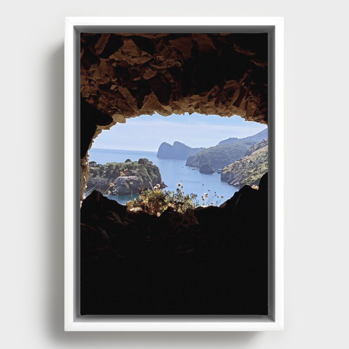 An Hole On Paradise Amalfi Positano Sorrento Capri Coast Italy Picture Framed Canvas