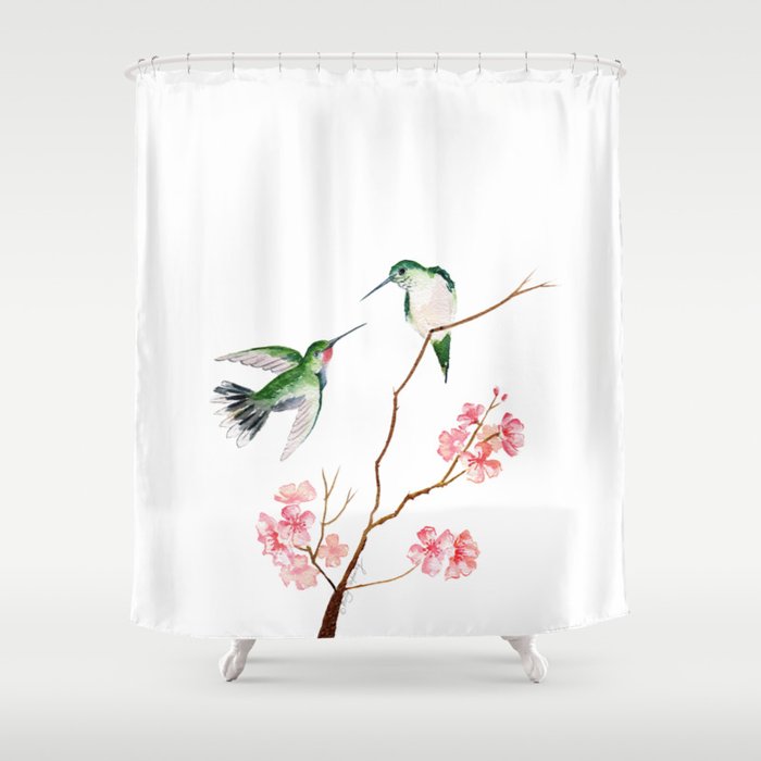 Hummingbird Romance 3 Shower Curtain