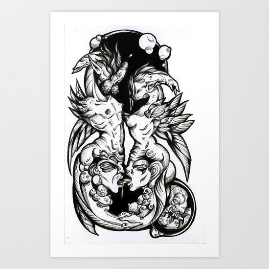 Sea-Horses Art Print
