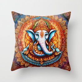 Ganesha Mandala Throw Pillow