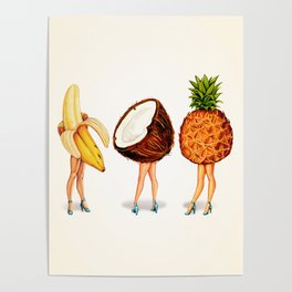 Tropical Fruit Pin-Ups Poster