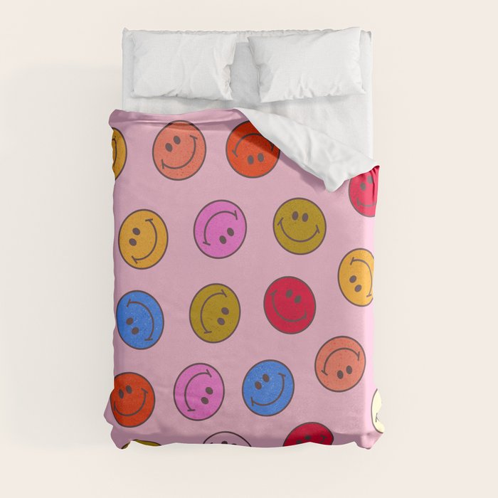 Super Bright Smiley Pattern Duvet Cover