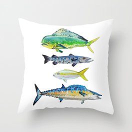 Caribbean Fish Throw Pillow