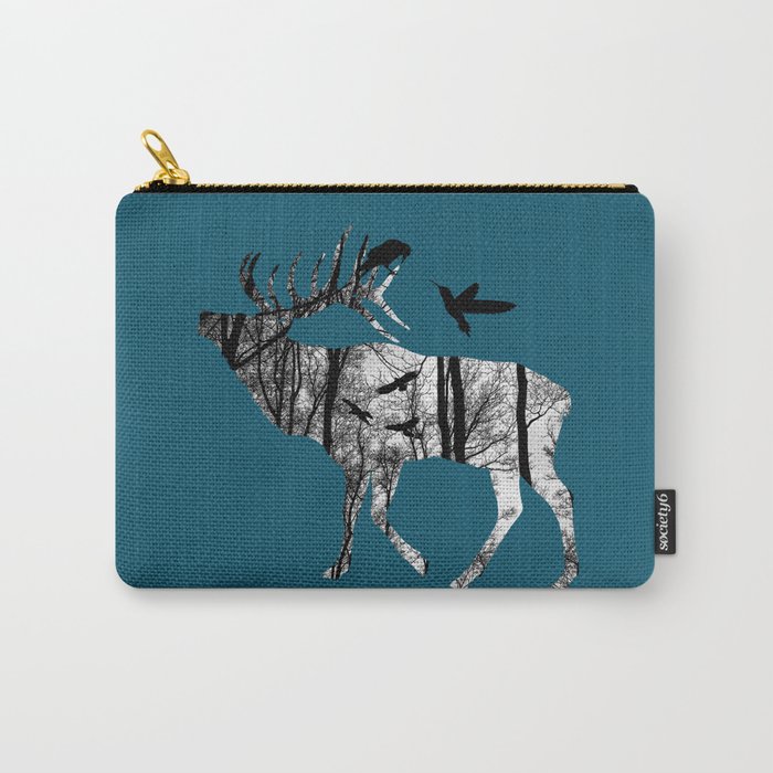 Forest Spirit - Black and White Carry-All Pouch
