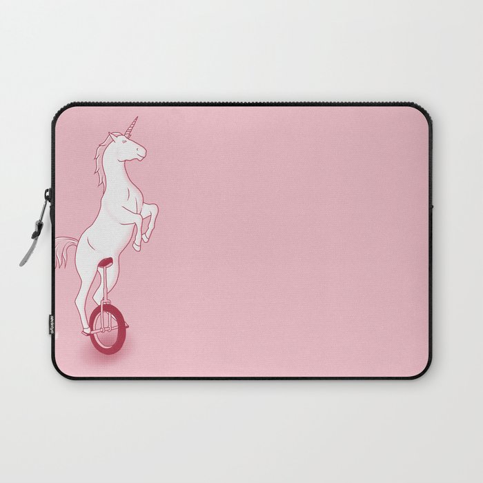 Unicorn on a unicycle - pink Laptop Sleeve
