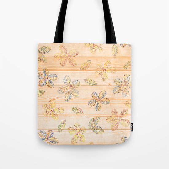 Floral stamp Tote Bag