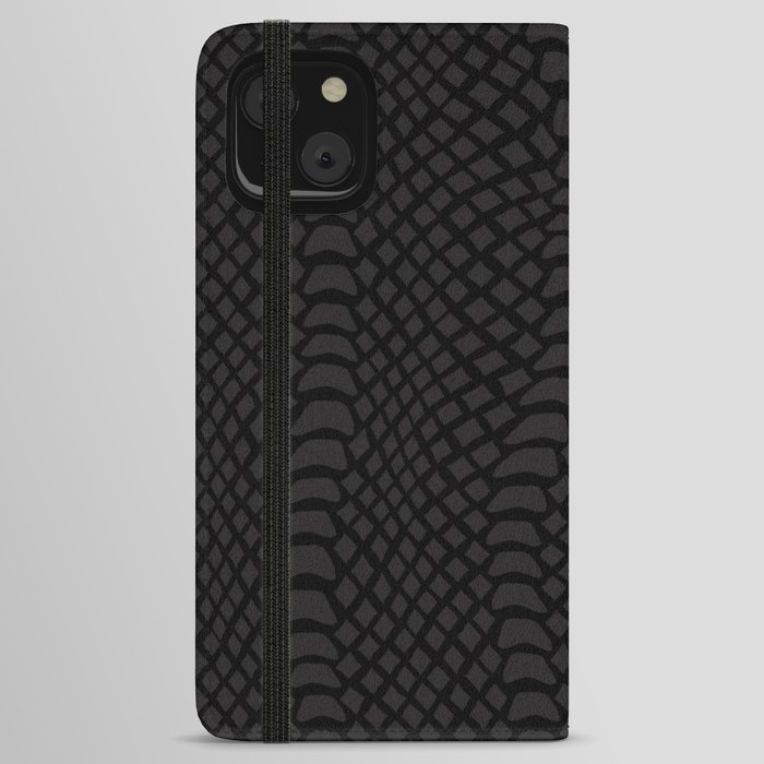 Black Reptile Skin iPhone Wallet Case