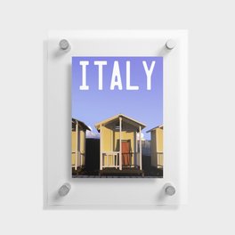 Italy, Lazio, Ostia, Beach Cabins Floating Acrylic Print