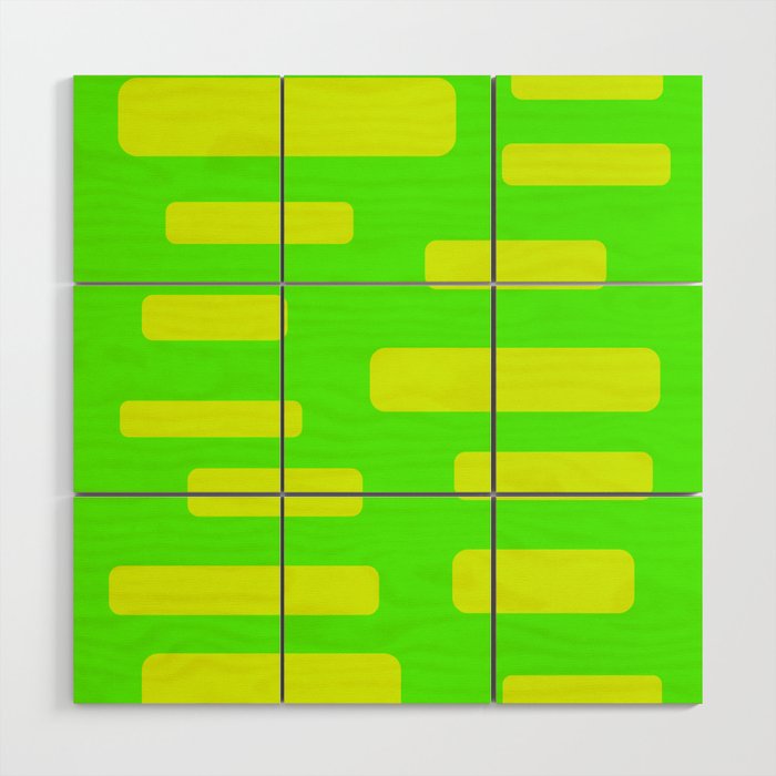 Yellow and Green Abstract Wood Wall Art