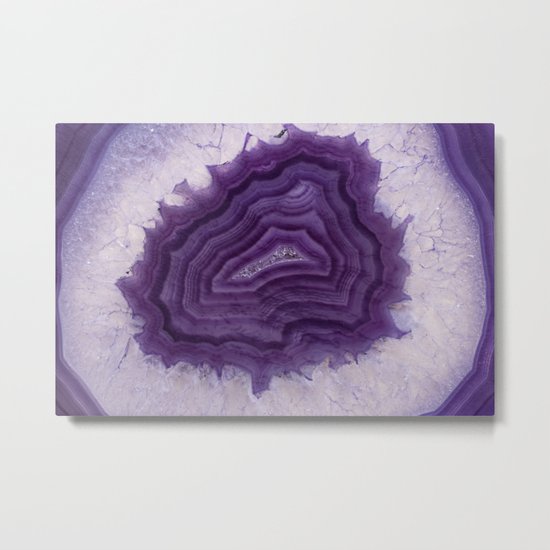 Purple Agate and crystals Metal Print