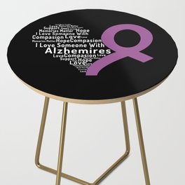 Word Cloud Heart Alzheimer Alzheimer's Awareness Side Table