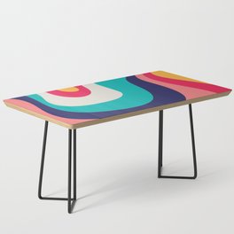 colorful, abstract, wave,  colorful, retro, graphic, illustration Coffee Table