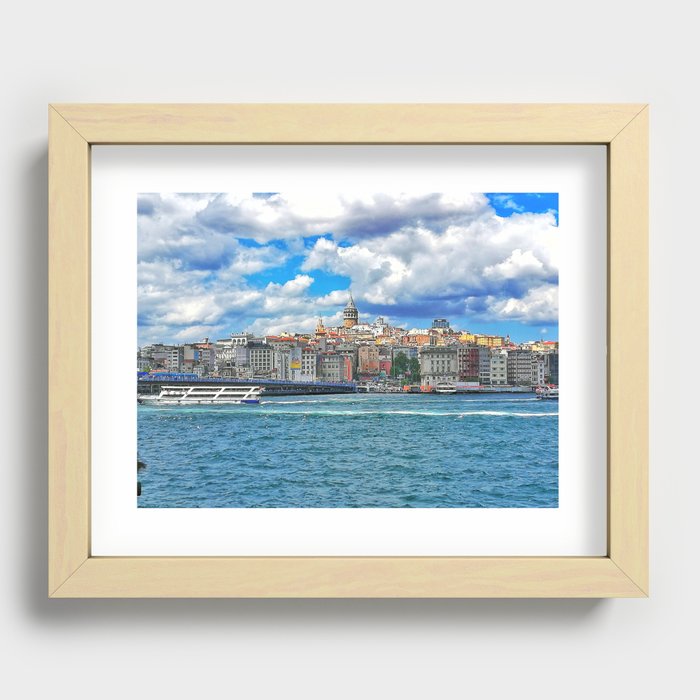 Galata Tower in İstanbul Recessed Framed Print