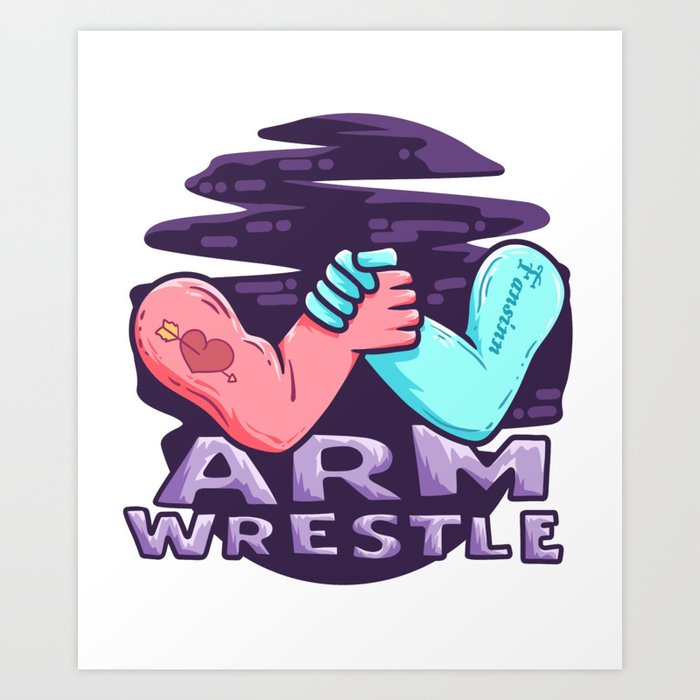 strong arm wrestling Wrestling sport struggle gift Art Print by fansinn