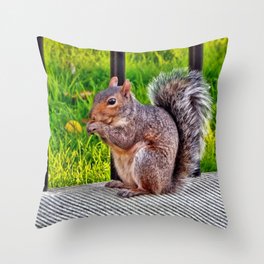 Hungry Squirrel Throw Pillow