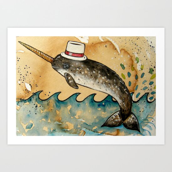 Mr. Narwhal Art Print