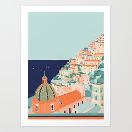 Amalfi coast, Positano, Italy Art Print