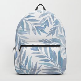 Muted Blue Palm Leaves Backpack