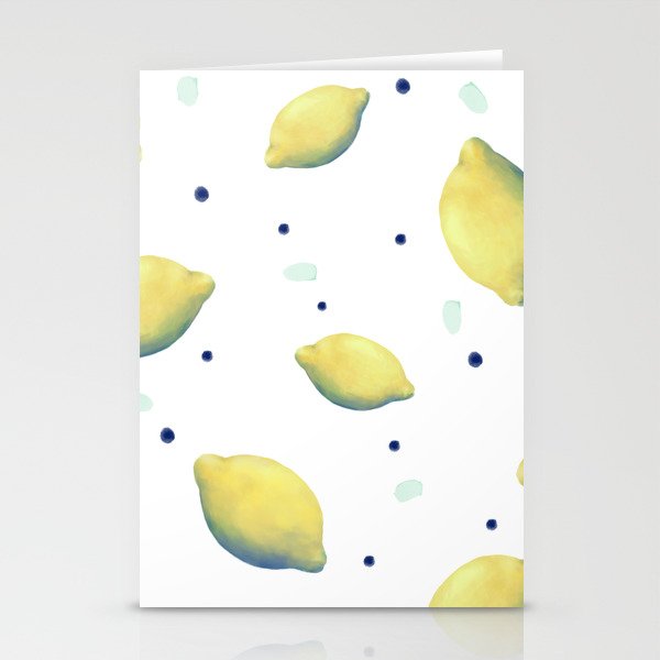 Lemons and dots Stationery Cards