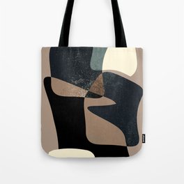 Clay Shapes Black, Teal and Offwhite Tote Bag