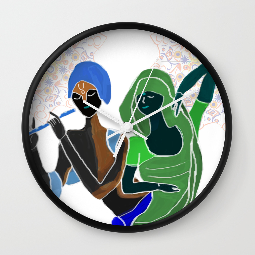 Radha Krishna Painting Wall Clock By Roycreativedesign Society6