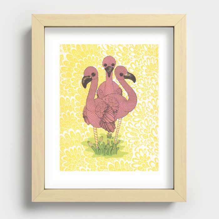 Flamingos  Recessed Framed Print