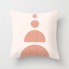 Beige Pink Arches Terracotta Art Throw Pillow
