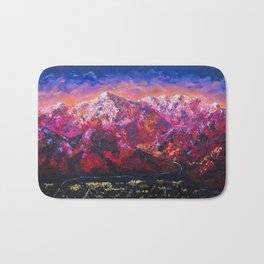 What Dreams May Come Bath Mat | Space, Orange, Sci-Fi, Pink, Pattern, Pop Art, Blue, Socal, Mountainscape, Snow 