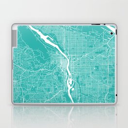 Portland map turquoise Laptop & iPad Skin