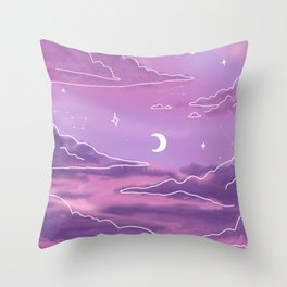 Purple Sunset View Throw Pillow