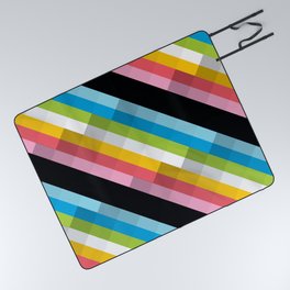 PRIDE - Queer Picnic Blanket | Pride, Flag, Lgbt, Lgbtqia, Blue, Yellow, Queer, Blocks, Lgbtq, Pixelated 
