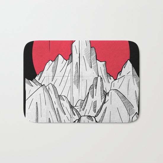 The red sun and the mountains Bath Mat