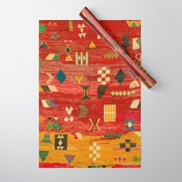 Oriental Orange Moroccan Berber rug Wrapping Paper