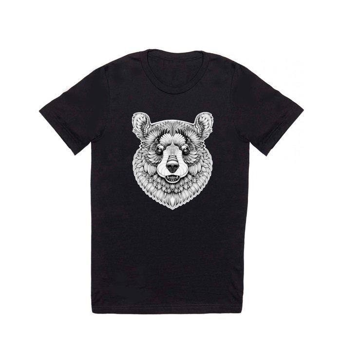 Beast. Mighty brown bear black & white zentangle style T Shirt