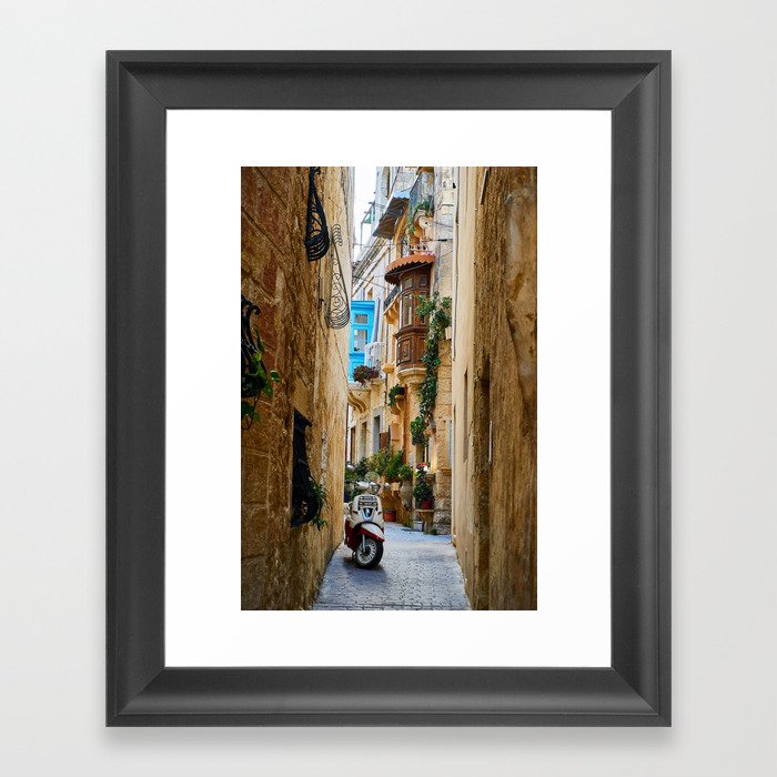Alley,Italian street,village,countryside art Framed Art Print