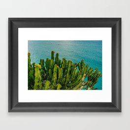 Amalfi Coast Cactus Framed Art Print