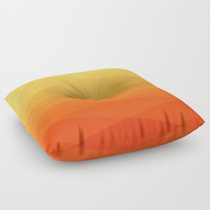 Orange and yellow ombre polygonal geometric pattern Floor Pillow