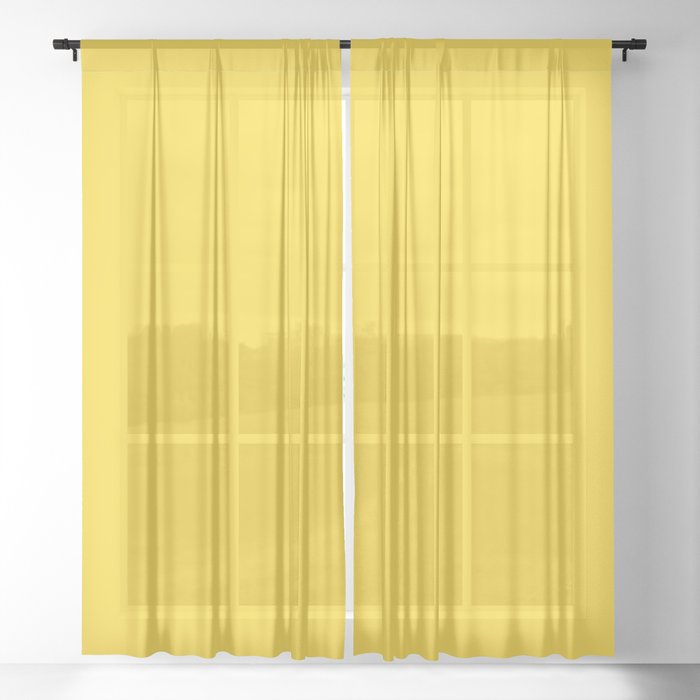 Bright Mid-tone Yellow Solid Color Pairs Pantone Vibrant Yellow 13-0858 / Accent Shade / Hue  Sheer Curtain