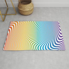 Twisty Stripes in Rainbow Colors. Area & Throw Rug