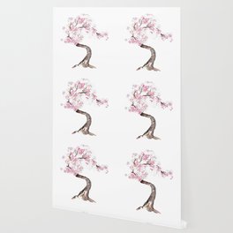 Cherry tree blossom flowers Watercolor Painting Wallpaper