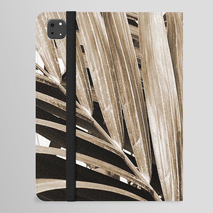 Sepia Palm Leaves In Tropical Repose iPad Folio Case